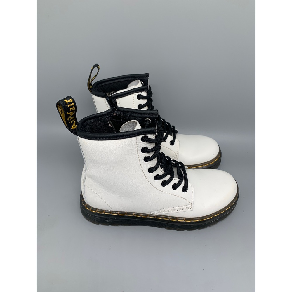 Dr. Martens Zavala J White Lace Up‎ Boots AW004 Kids Sz 13